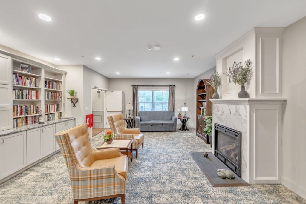 Fireplace room and library